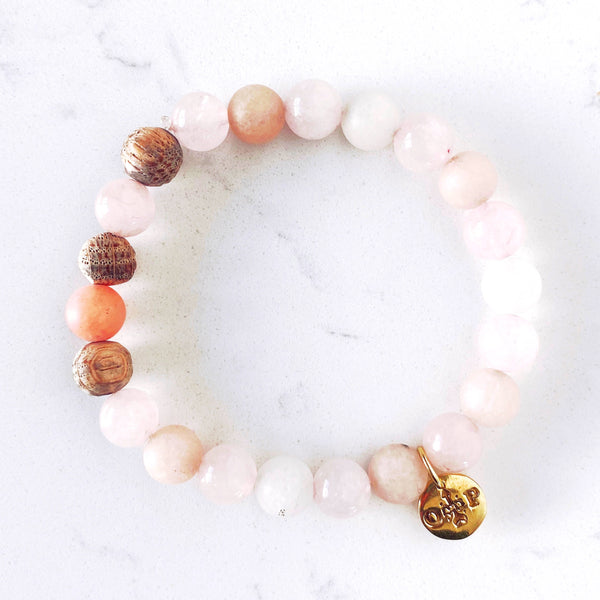 Barrel Bead Bracelet - Pink Tones