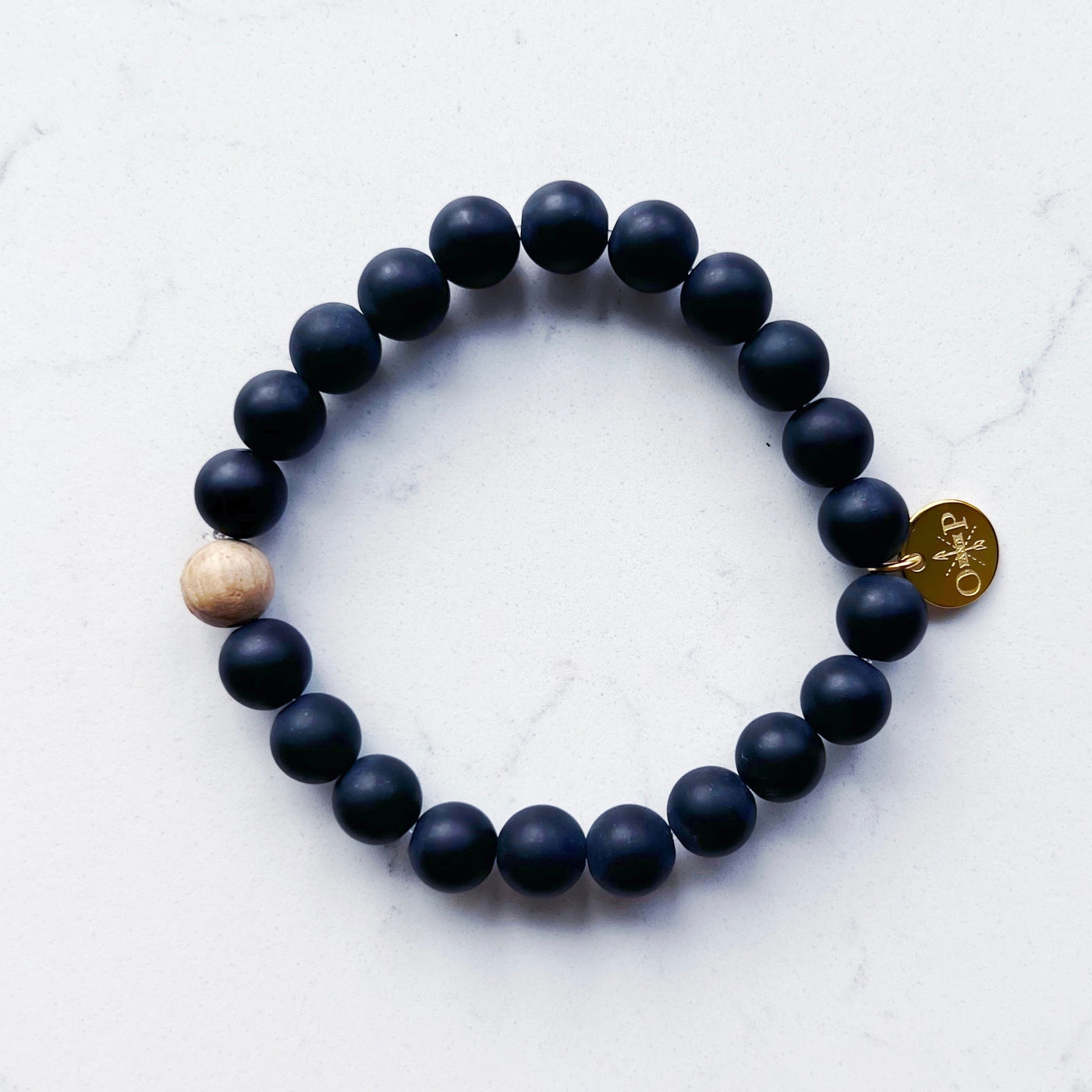 Barrel Bead Bracelet - Onyx