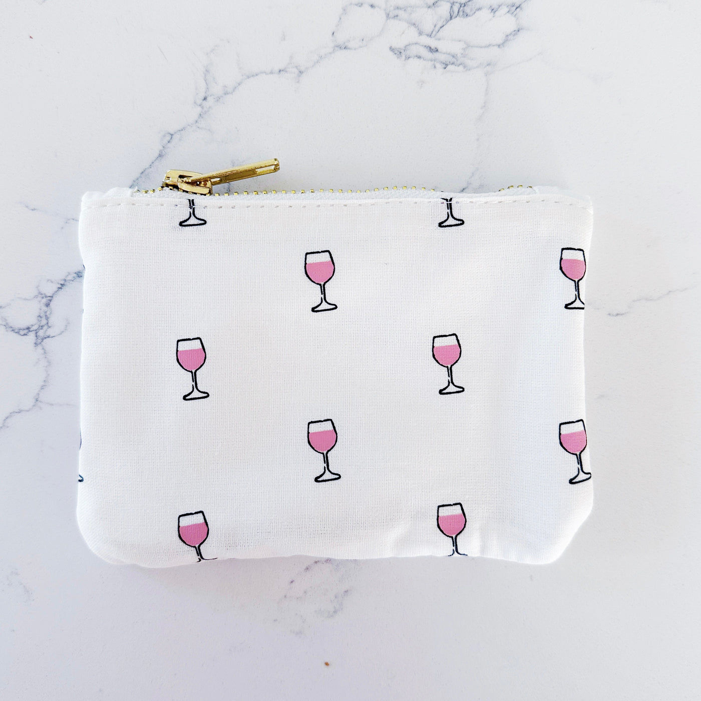Coin Purse Pink Wine Glasses Olive and Poppy