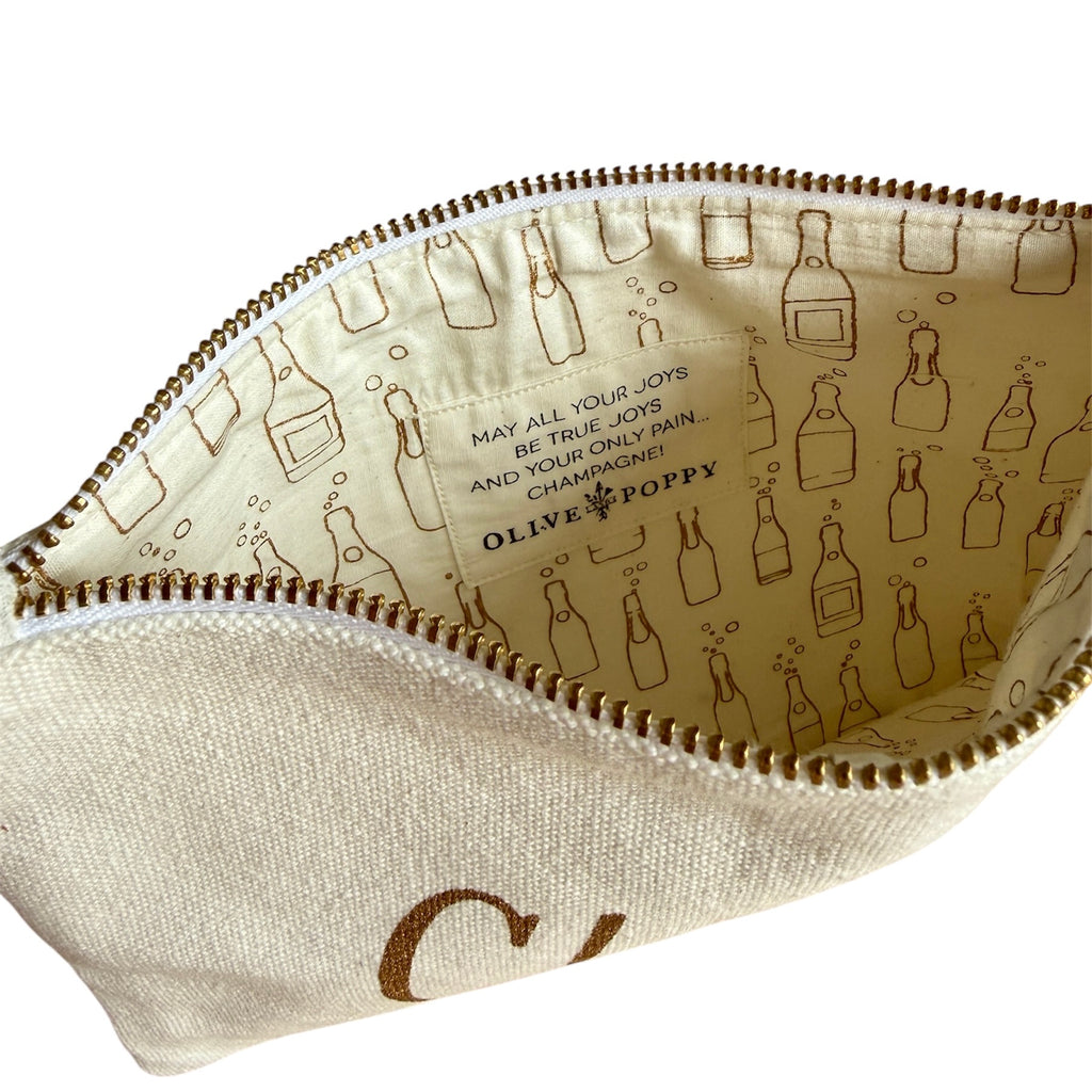 Zipper Pouch - Cheers to All That Sparkles - Olive and Poppy