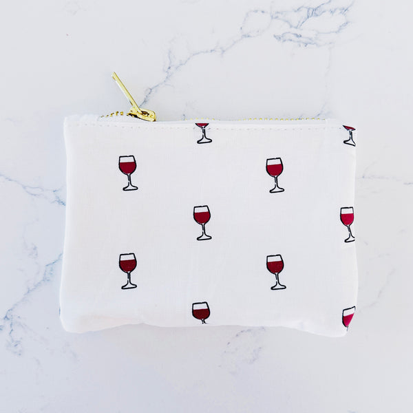 Coin Purse - Red Wine Glasses