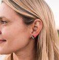 Lucite Barrel Earrings - White Translucent