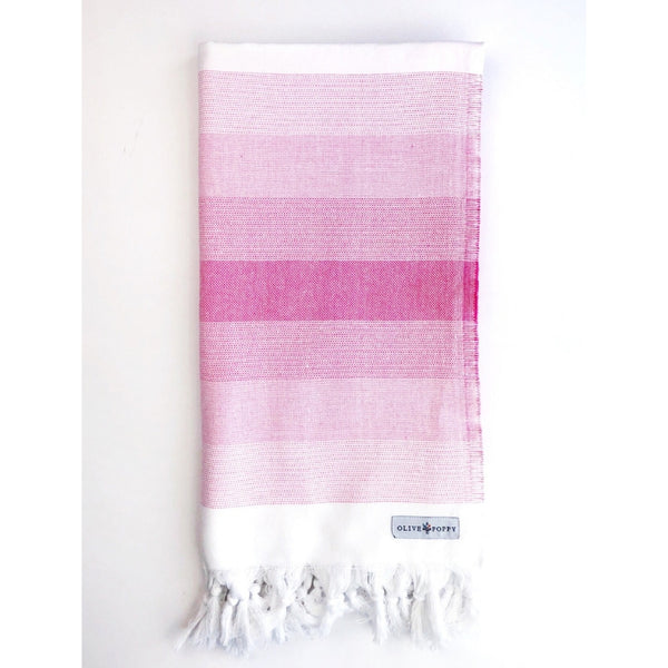"Sit and Sip" Rosé Turkish Towel - Olive and Poppy