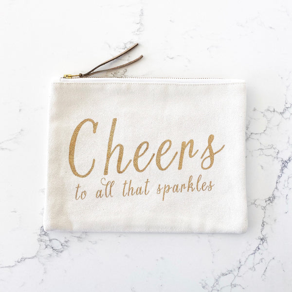 Zipper Pouch - Cheers to All That Sparkles - Olive and Poppy