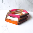 'Poppy & Pink' Barrel Bracelet Set