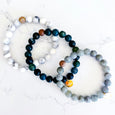 Barrel Bead Bracelet - Moss Agate