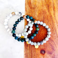 Barrel Bead Bracelet - Moss Agate