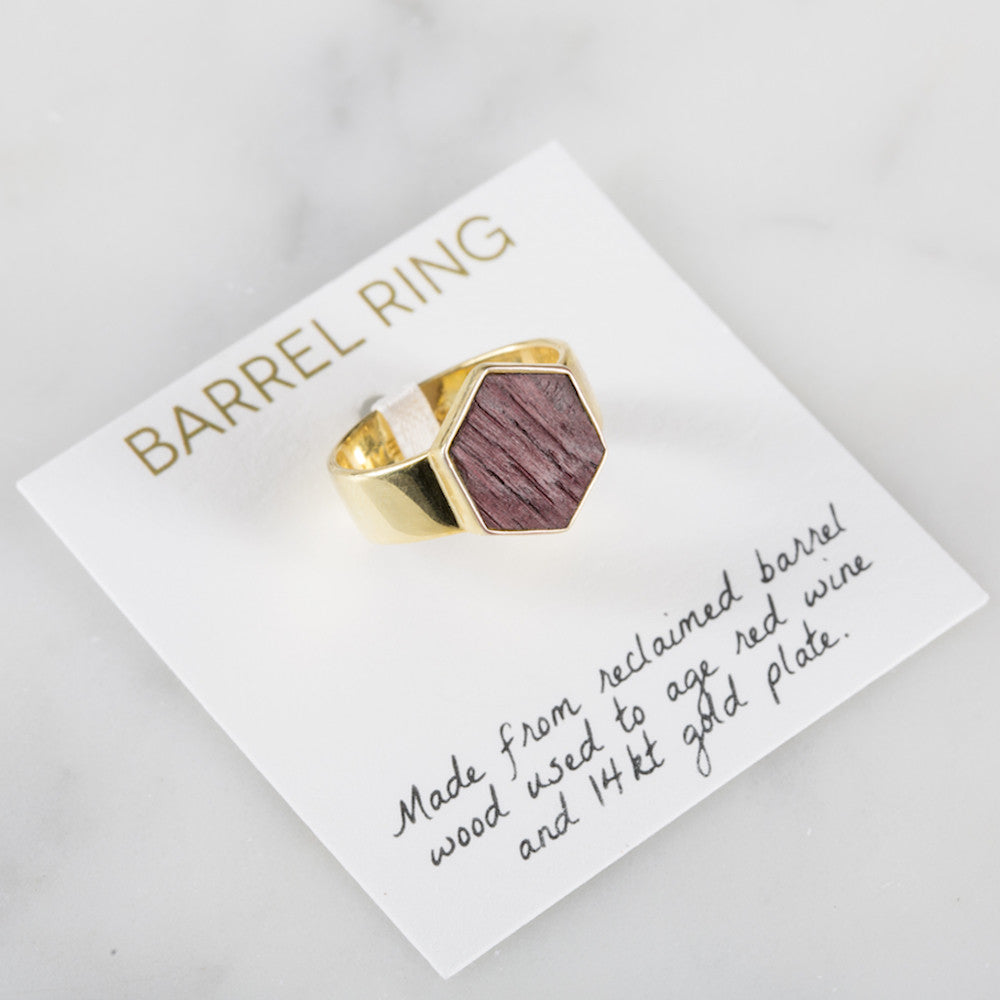 Barrel Ring - Gold - Olive and Poppy