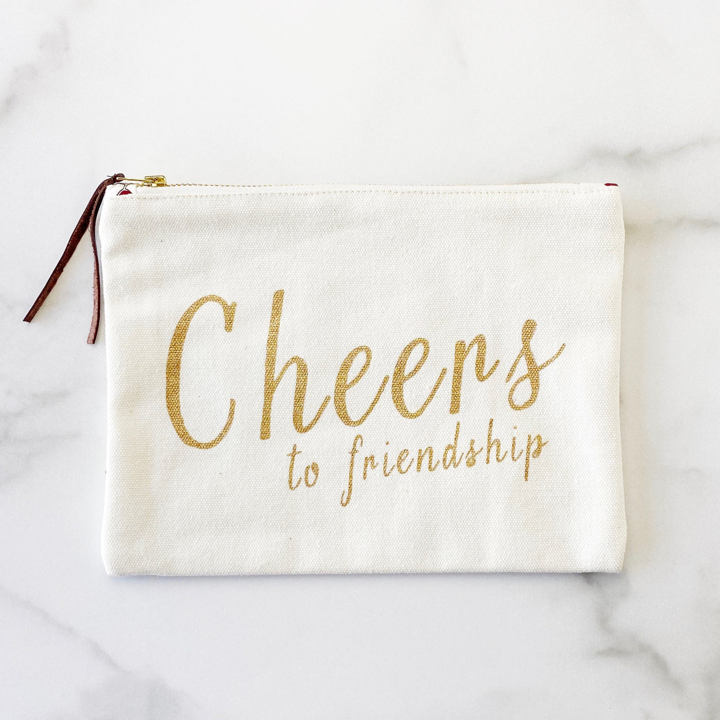 Zipper Pouch - Cheers to Friendship - Olive and Poppy