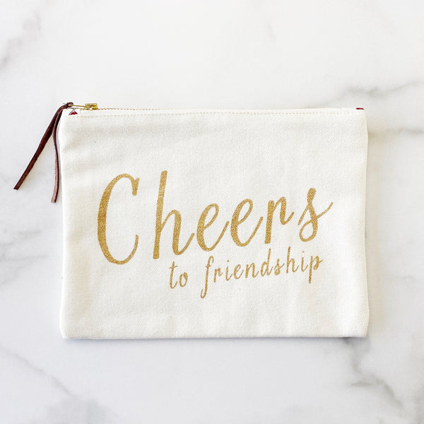 Zipper Pouch - Cheers to Friendship - Olive and Poppy