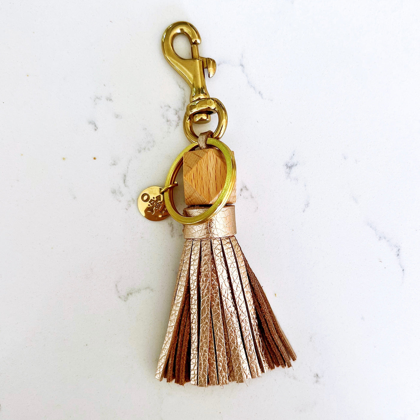 Leather Tassel Keychain, Key Fob or Purse Charm For Women With Antique  Brass Clip.