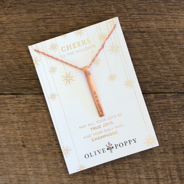 Cheers Necklace - Holidays - Olive and Poppy
