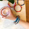 1/4" Stackable Barrel Bracelets - Olive and Poppy
